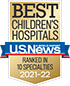 Ranked No. 4 in the U.S. News & World Report list of Best Children’s Hospitals.
