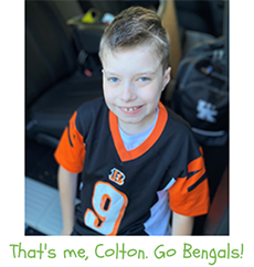 Photo of Colton in Bengals jersey