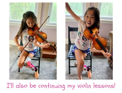 I'll also be continuing my violin lessons!