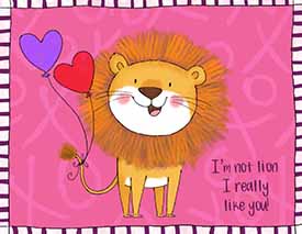 Lion Valentine's Day card